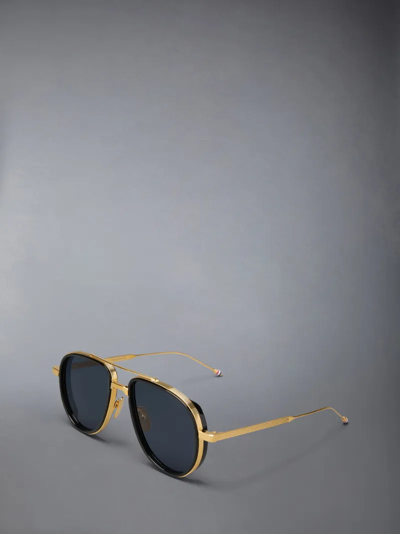 ACETATE AND TITANIUM AVIATOR SUNGLASSES