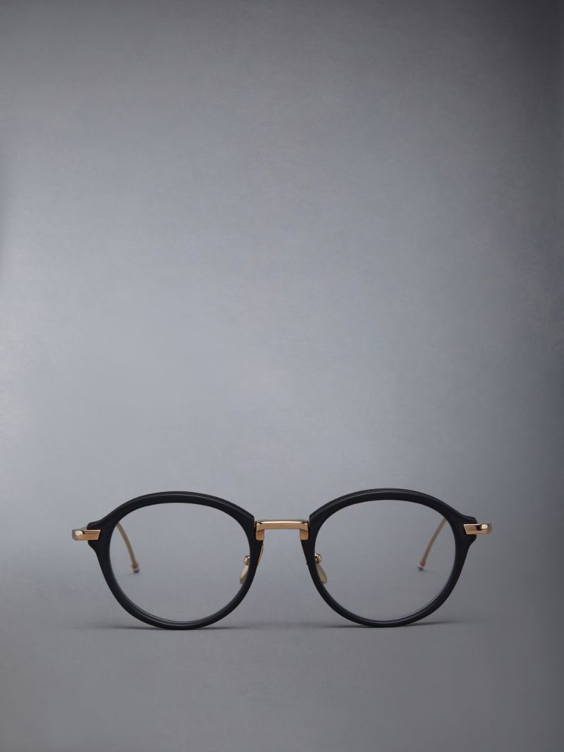 Acetate And Titanium Round Eyeglasses | Thom Browne Official