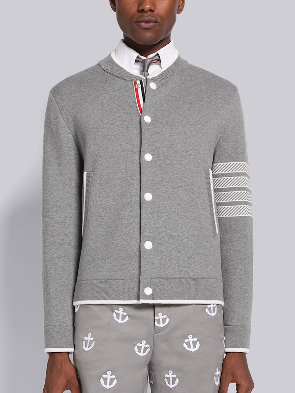 Anchor Jacquard 4-Bar Bomber Jacket