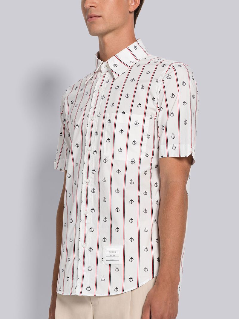 Anchor Print Poplin Short Sleeve Shirt