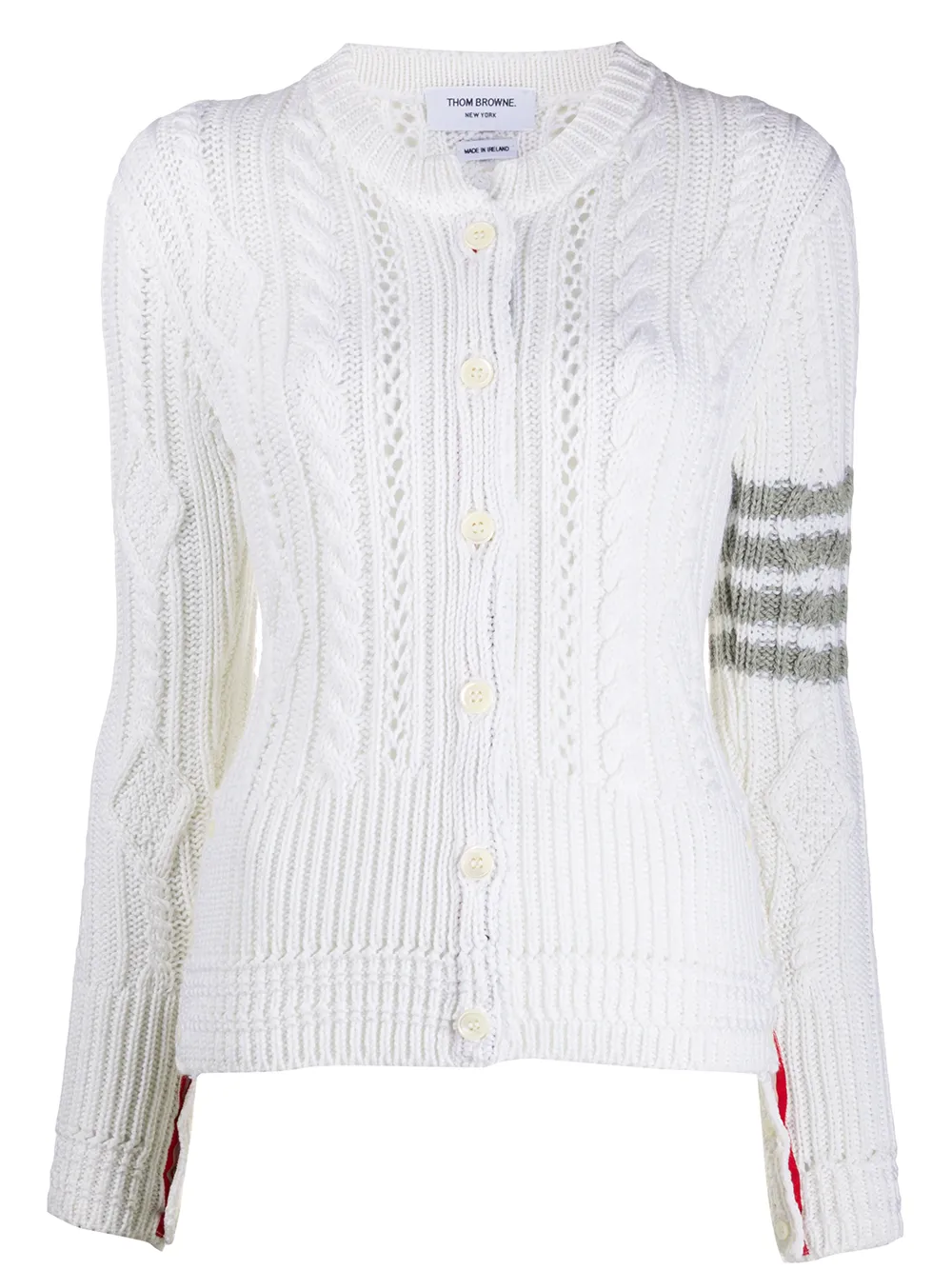 thom browne aran cable cardigan