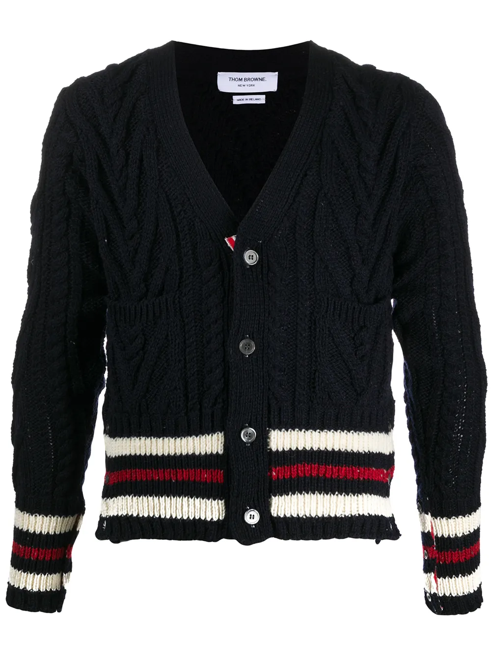 thom browne aran cable cardigan