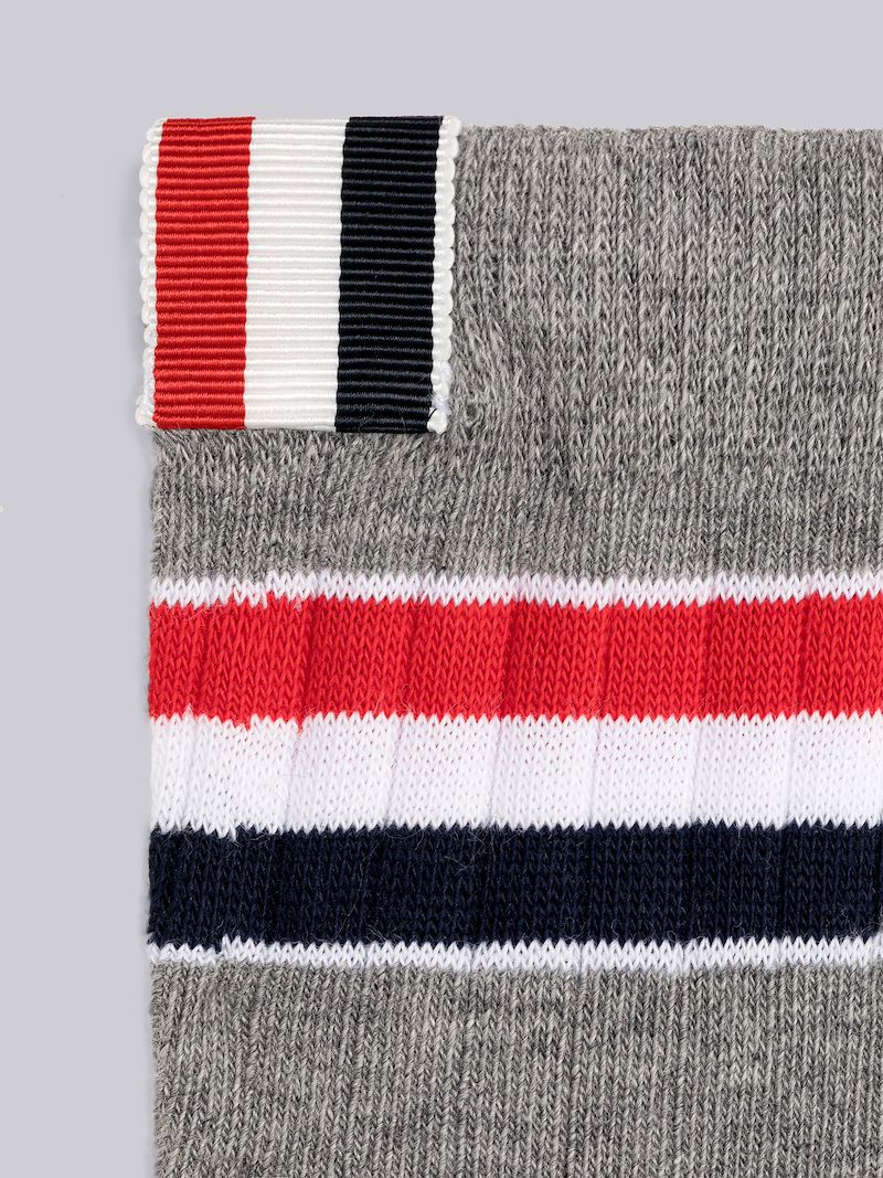 ATHLETIC RIB COTTON STRIPE ANKLE LENGTH SOCKS