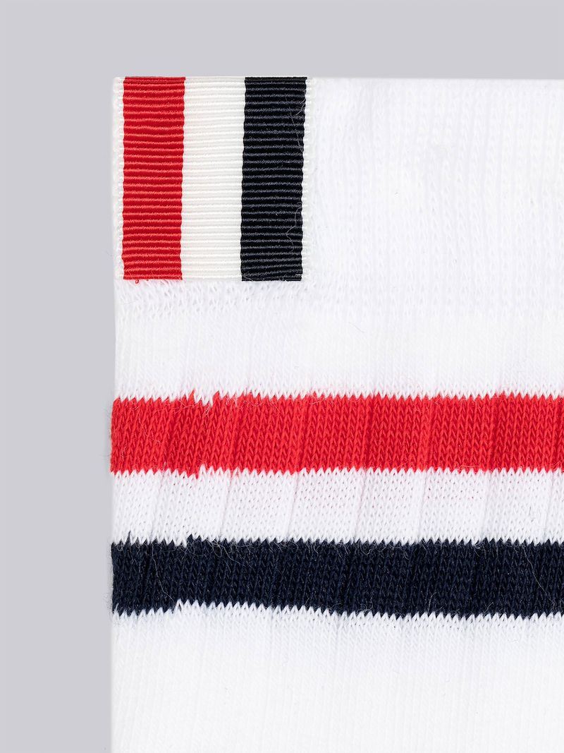 Athletic Rib Stripe Ankle Socks