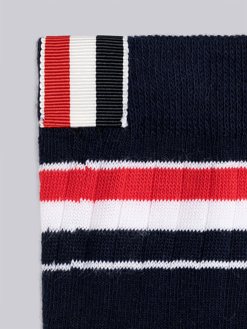 Athletic Rib Stripe Ankle Socks