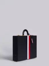 Attache Case With Red, White And Blue Calf Stripe In Pebble Grain