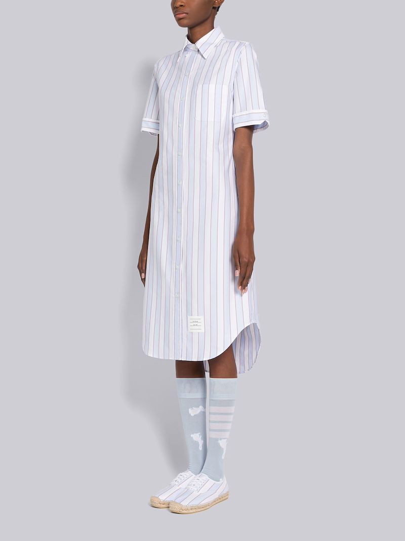 Awning Stripe Oxford Short Sleeve Shirtdress