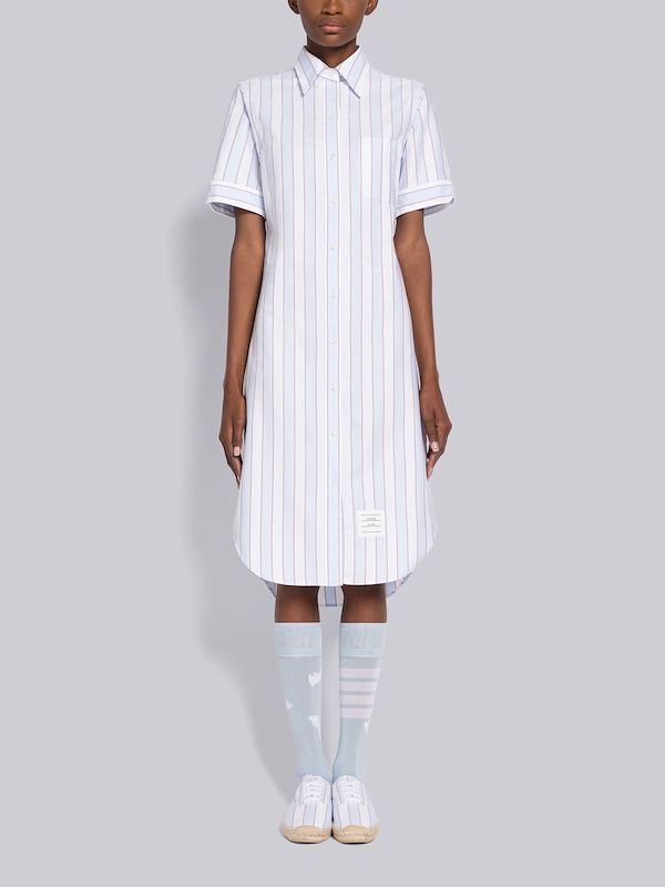 Awning Stripe Oxford Short Sleeve Shirtdress
