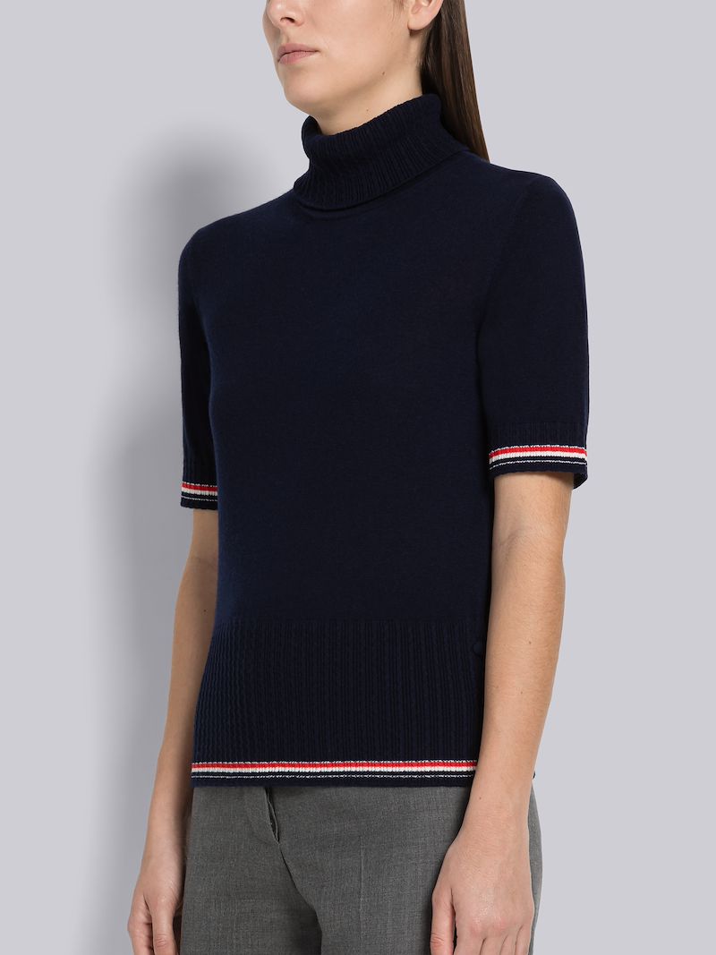 cashmere short sleeve turtleneck