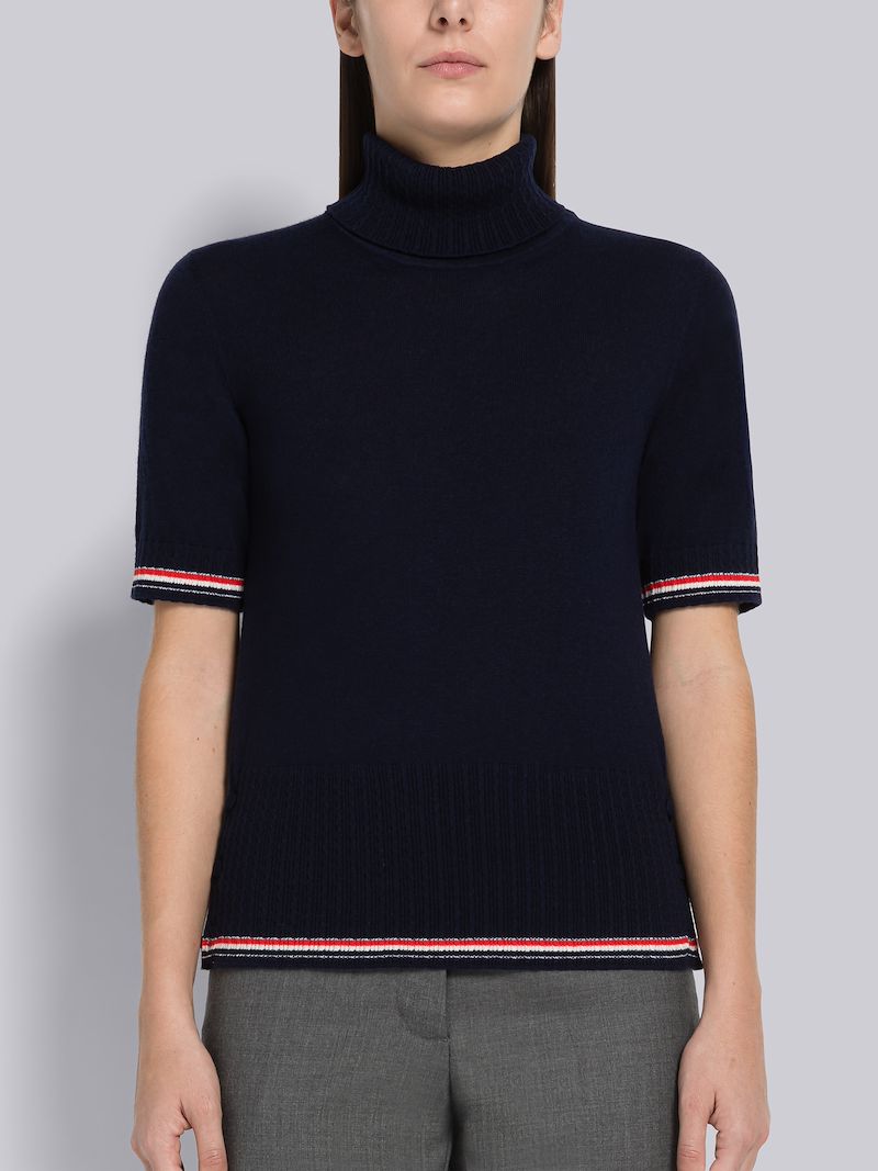 cashmere short sleeve turtleneck