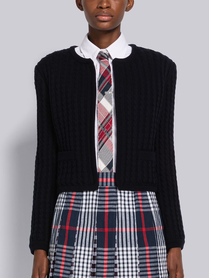 Baby Cable Merino Crew Neck Cardigan Jacket