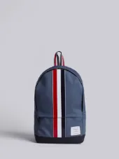 Backpack With Red, White And Blue Leather Stripe In Mackintosh