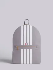 Backpack With White Contrast 4-bar Stripe In Pebble Grain & Calf Leather