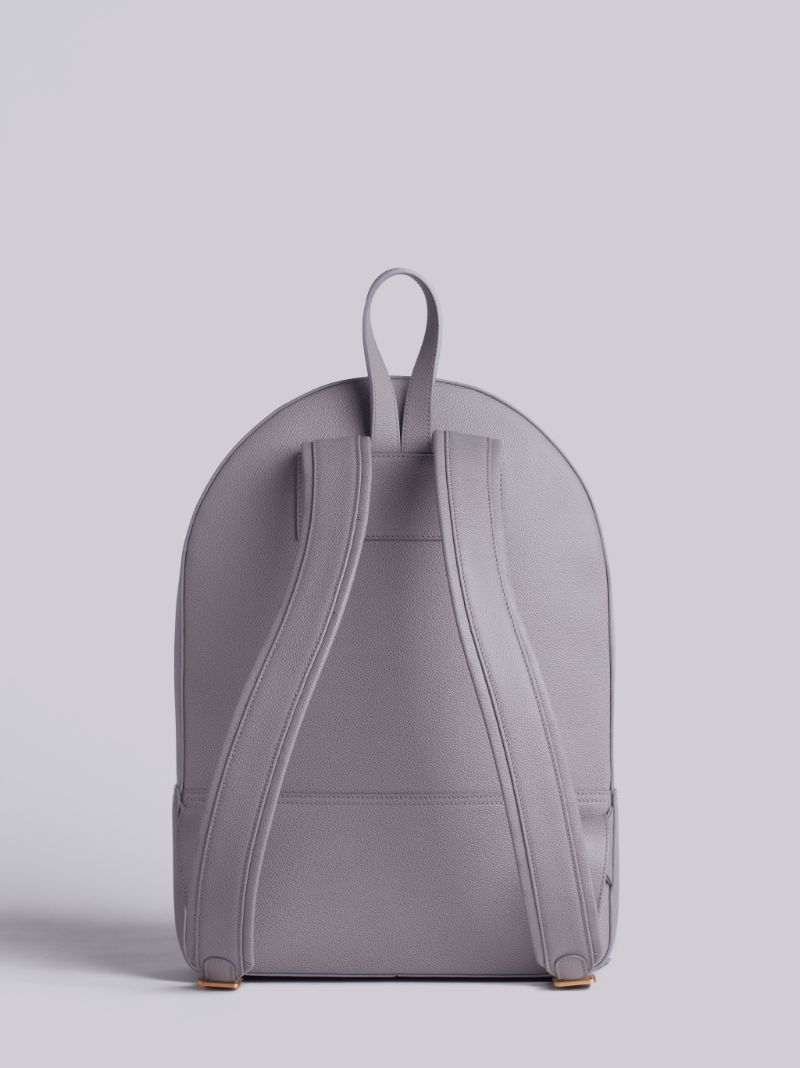 Backpack With White Contrast 4-bar Stripe In Pebble Grain & Calf Leather