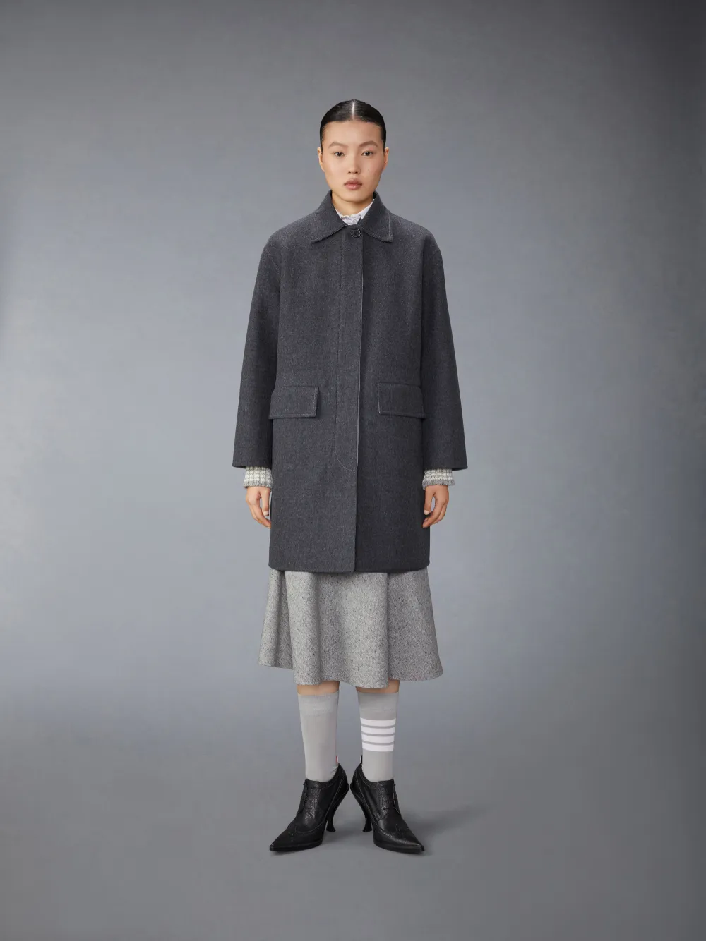 MELTON STAND BAL COLLAR COAT