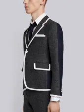 Bicolor High-Armhole Wool Sport Coat