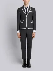 Bicolor High-Armhole Wool Sport Coat
