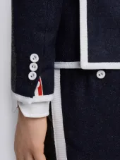 Bicolor High-Armhole Wool Sport Coat