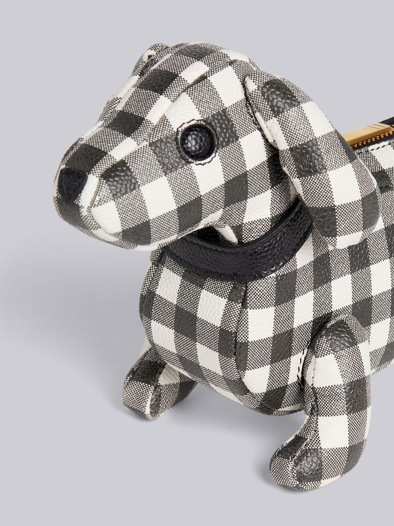 Black and White Gingham Printed Pebble Grain Leather Hector Limousine Handbag | Thom Browne Official Black and White Gingham Printed Pebble Grain Leather Hector Limousine Handbag | Thom Browne Official