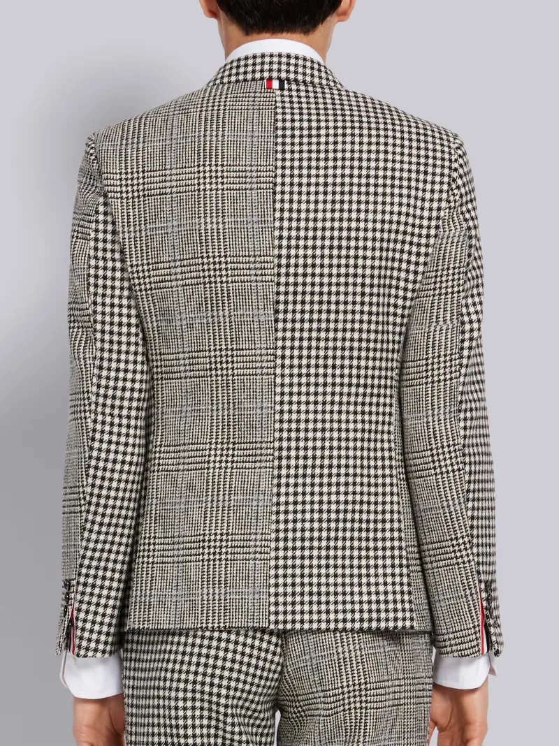 Black and White Overcheck Prince of Wales Wool Hunting Tweed Fun-Mix Classic Sport Coat