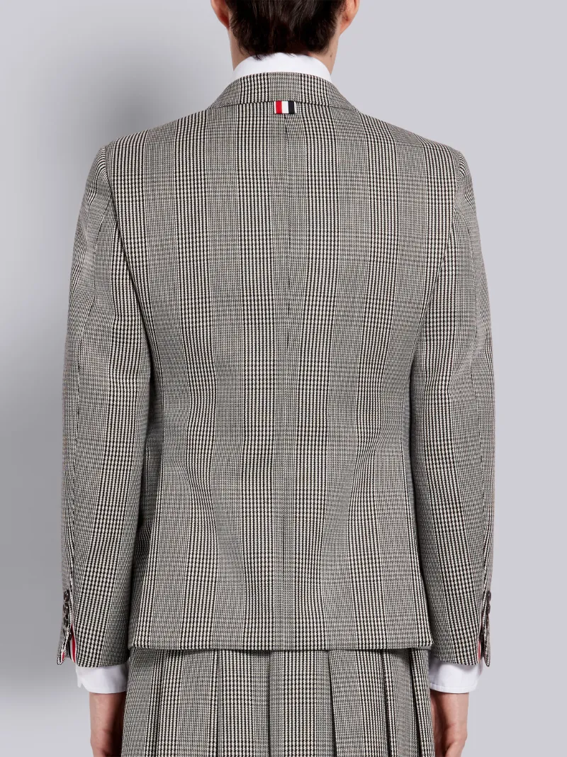 Black and White Prince of Wales Cavalry Twill Wool Classic Sport Coat