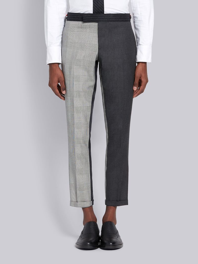 Black and White Wool Funmix Prince of Whales Low-Rise Trouser