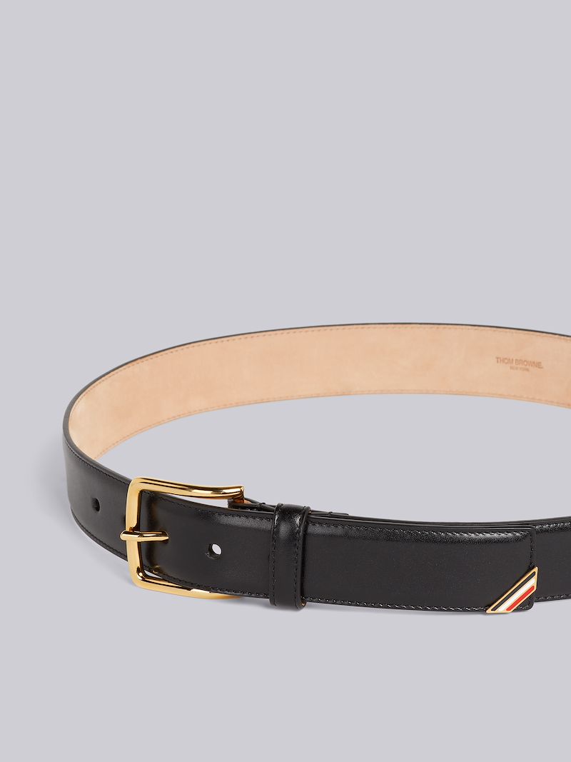 Black Box Calf Enamel Stripe Corner Classic Belt
