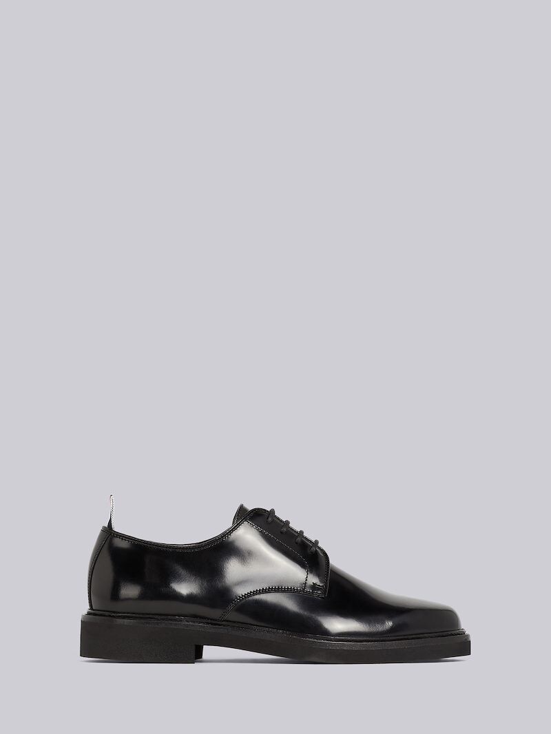 Black Calf Leather Micro Sole Uniform Shoe