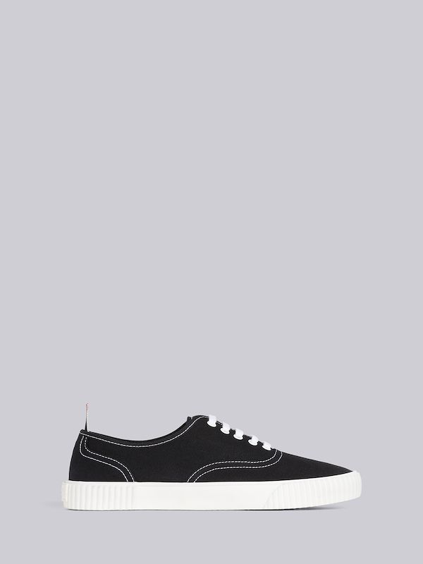 Black Cotton Canvas Heritage Trainer