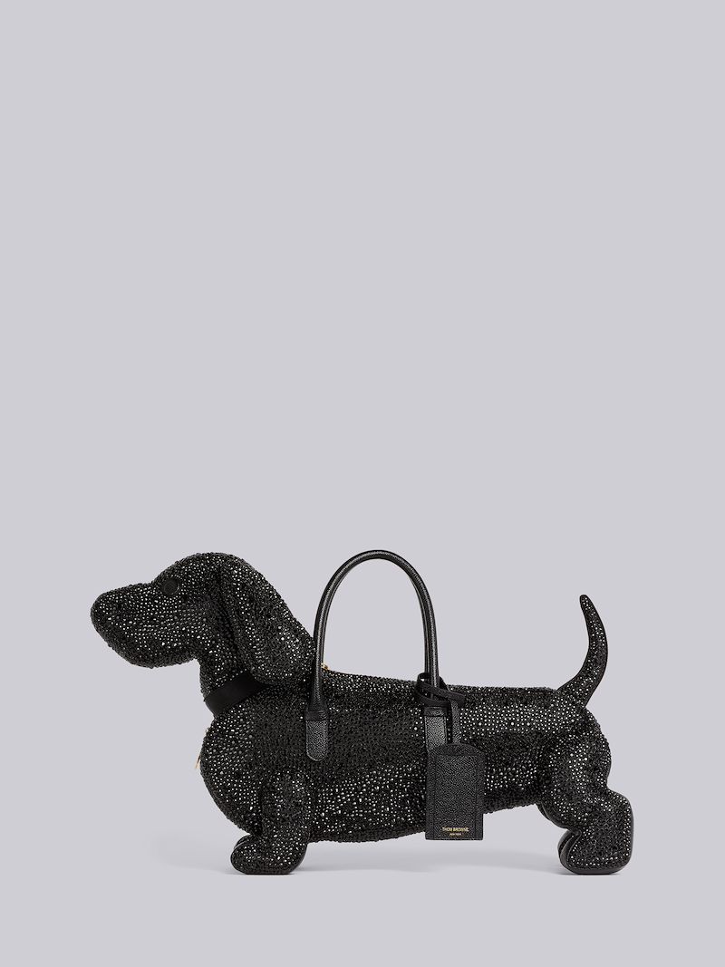 Black Crystal Satin Black Tie Hector Bag