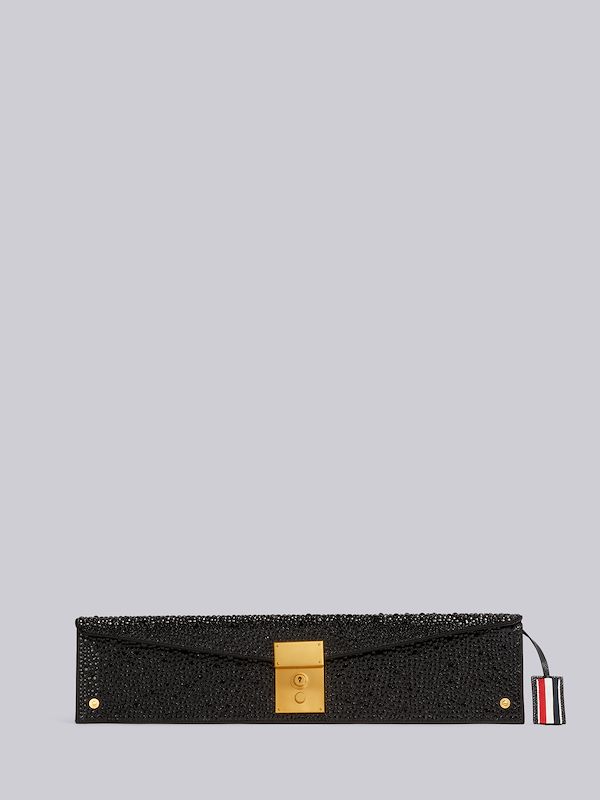 Black Crystal Satin Black Tie Limousine Mrs. Thom Clutch