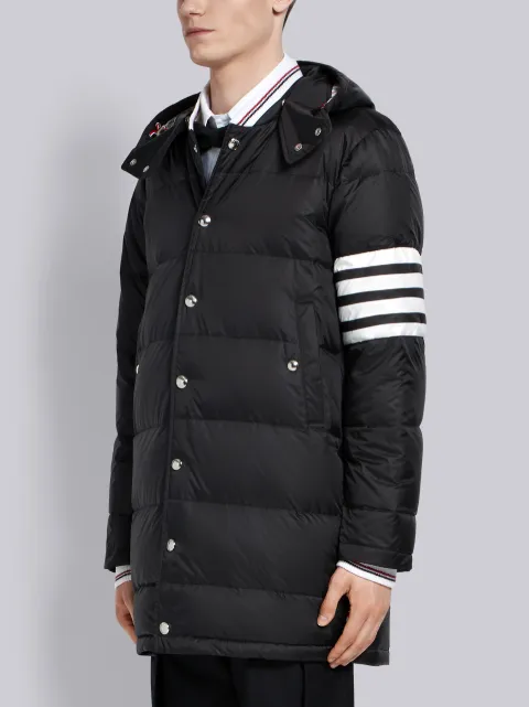Downfilled Flannel 4-Bar Bal Collar Overcoat | Thom Browne