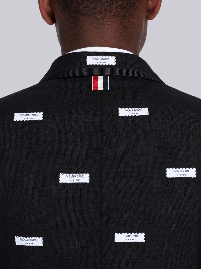 Black Fresco Label Embroidery Classic Sport Coat