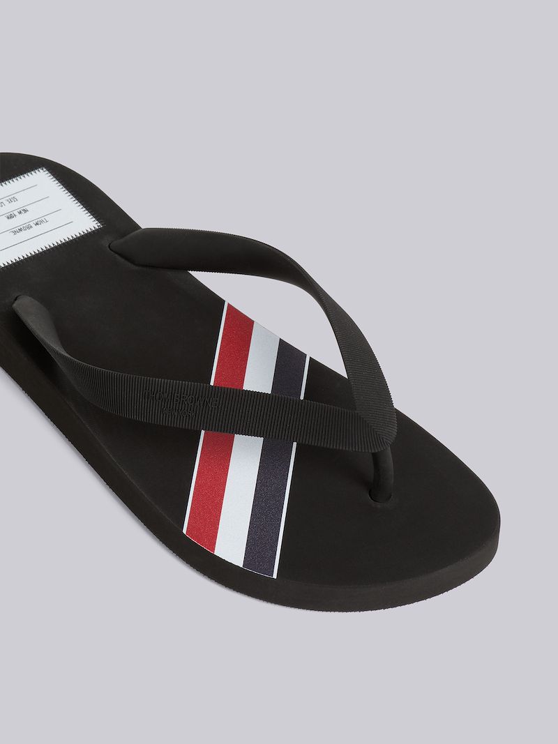 Black Molded Rubber Stripe Flip Flop