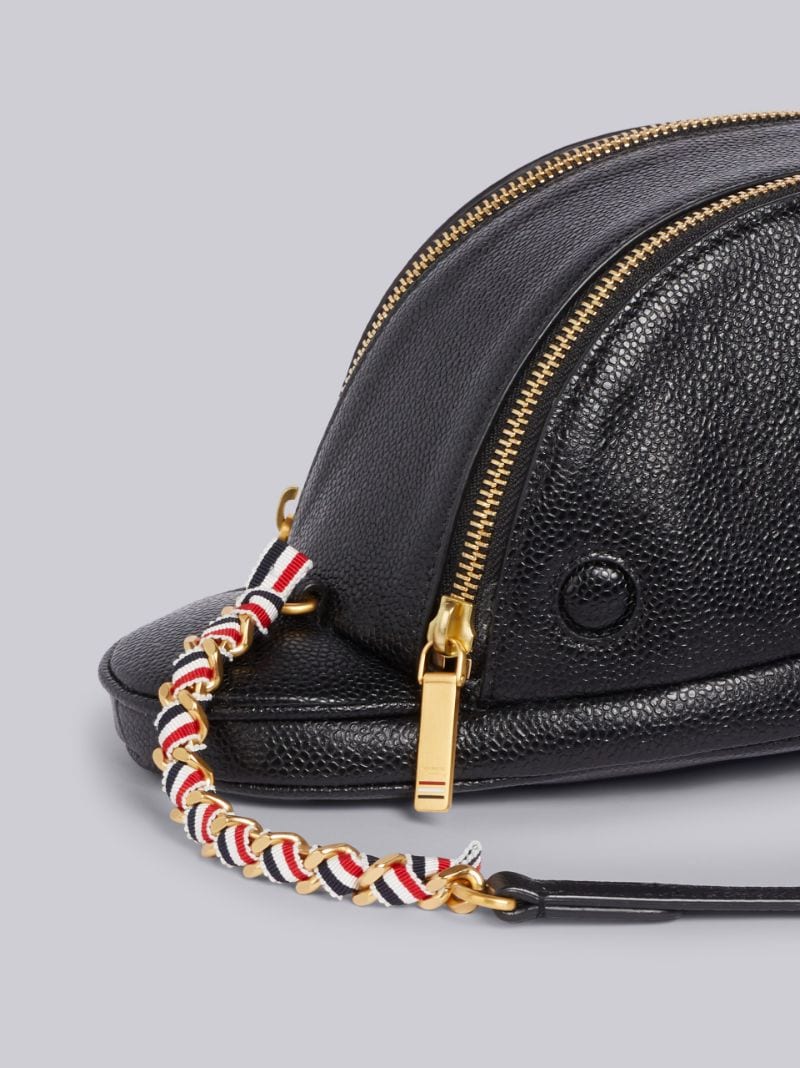 Black Pebbeled Mini Dolphin Bag