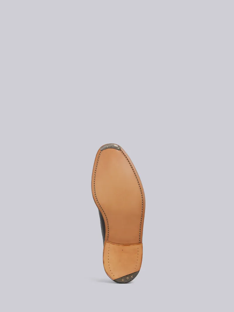 Black Pebble Grain Classic Longwing Brogue With Leather Sole