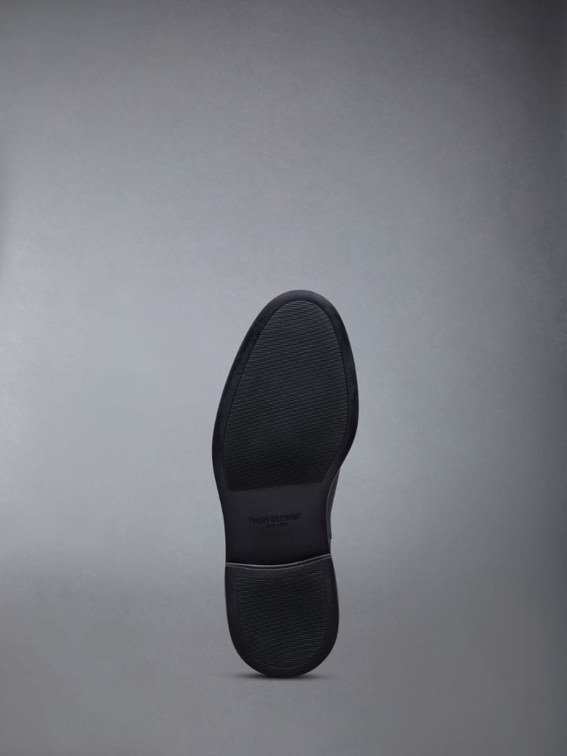 Black Pebble Grain Leather 4-Bar Lightweight Rubber Sole Knee High
