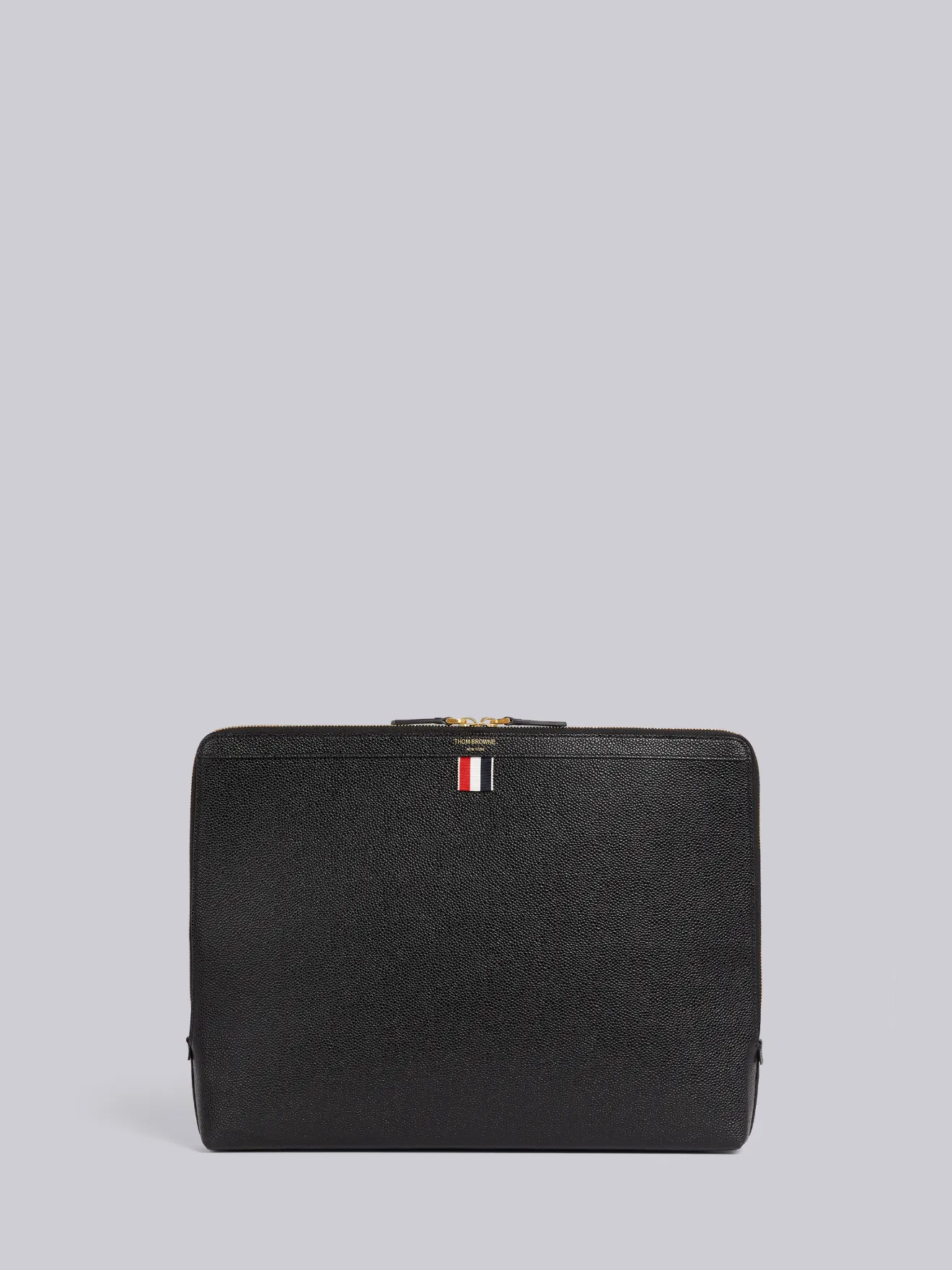 Black Pebble Grain Leather Document Holder | Thom Browne