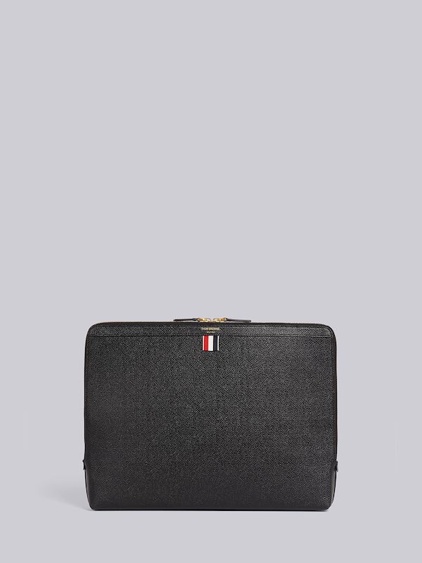 Black Pebble Grain Leather Document Holder