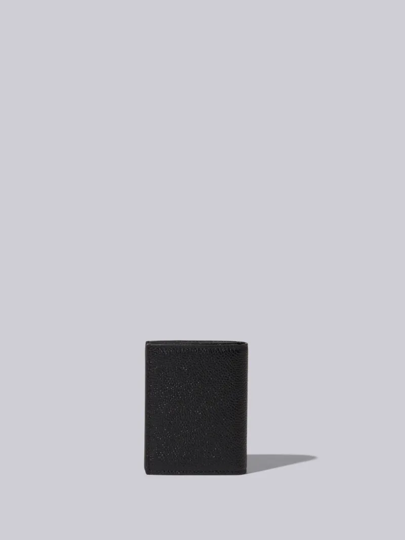 Black Pebble Grain Leather Double Cardholder