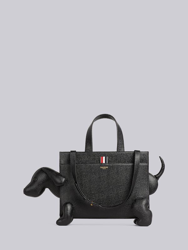 Black Pebble Grain Leather Hector Tote Bag