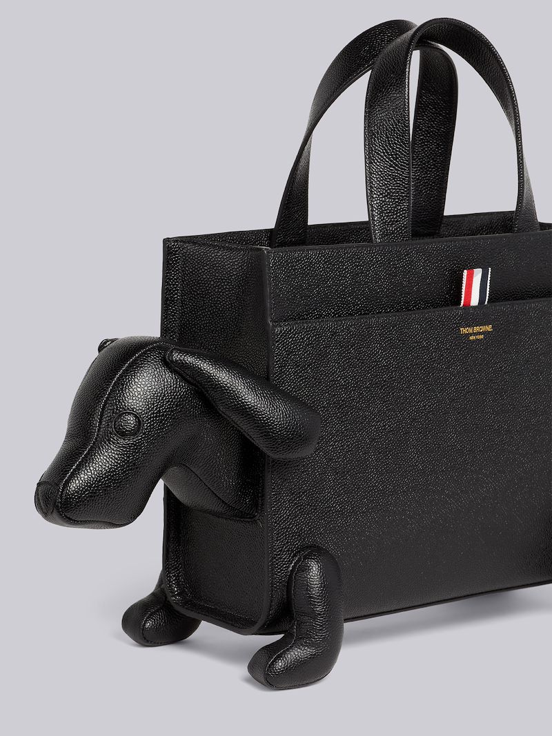 Black Pebble Grain Leather Hector Tote Bag