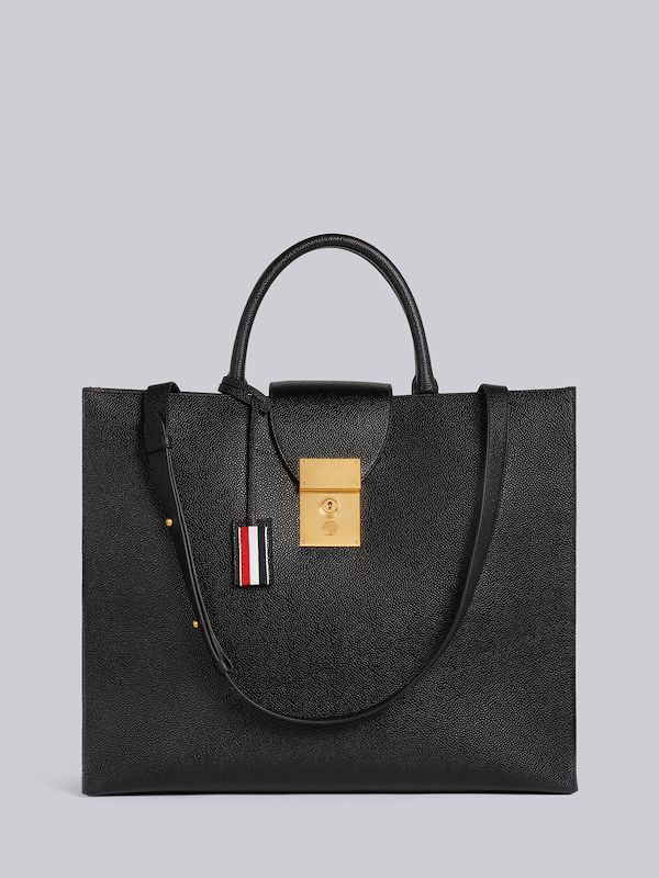 Black Pebble Grain Leather Mr. Thom Tote