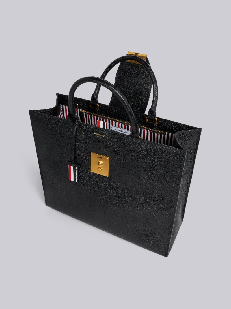 Black Pebble Grain Leather Mr. Thom Tote