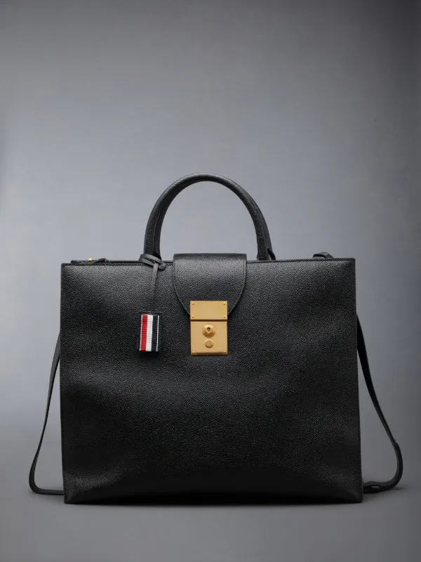 Black Pebble Grain Leather Mr. Thom Tote