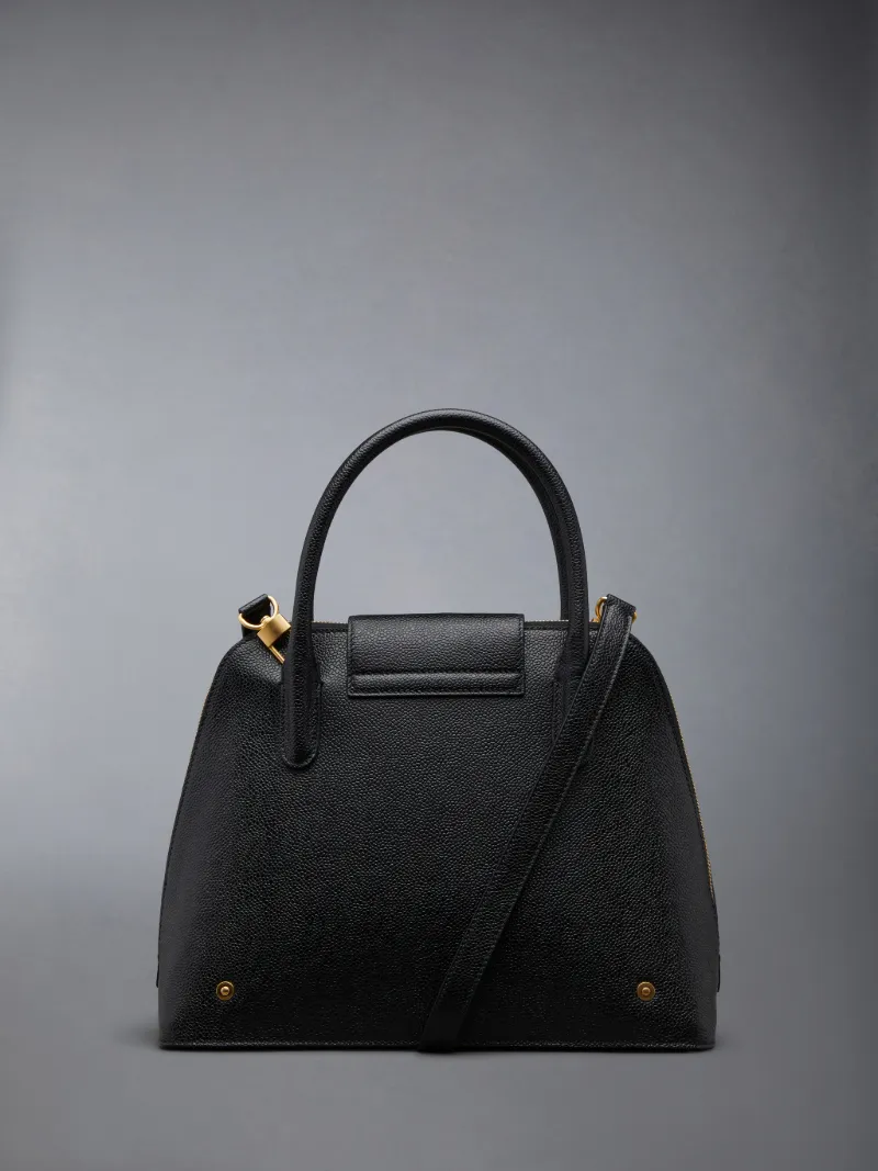 Black Pebble Grain Leather Removable Shoulder Strap Mrs. Thom Satchel Black Pebble Grain Leather Removable Shoulder Strap Mrs. Thom Satchel