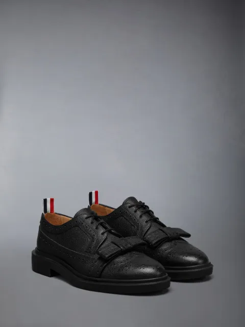 Black Pebbled Calfskin Mix Longwing Brogue Boot | Thom Browne Black Pebbled Calfskin Mix Longwing Brogue Boot | Thom Browne
