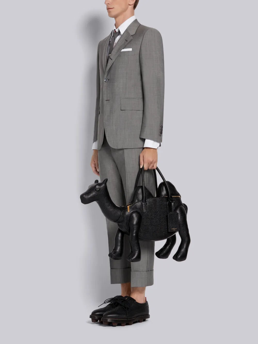 Black Pebbled Calfskin Camel Bag | Thom Browne Black Pebbled Calfskin Camel Bag | Thom Browne