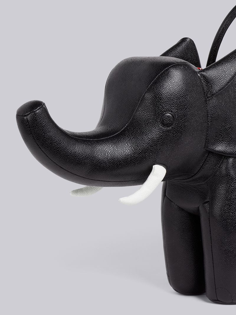 Black Pebbled Calfskin Elephant Bag