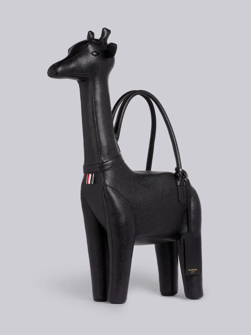 Black Pebbled Calfskin Giraffe Bag